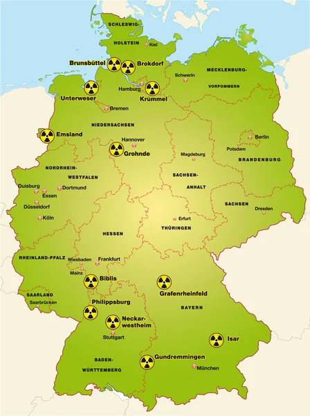 Deutschland Standorte AKW — Stok Vektör