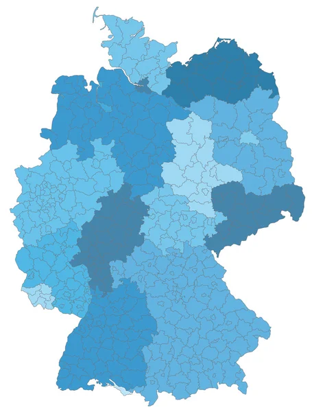 Deutschland mit Kreisen blau — Stockvektor