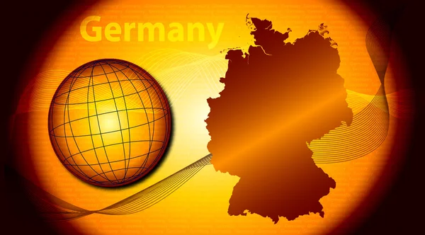 Deutschland Und Welt in orange — Stockvektor
