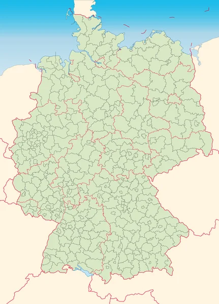 Kreiskarte von Deutschland stumm — Stockvector