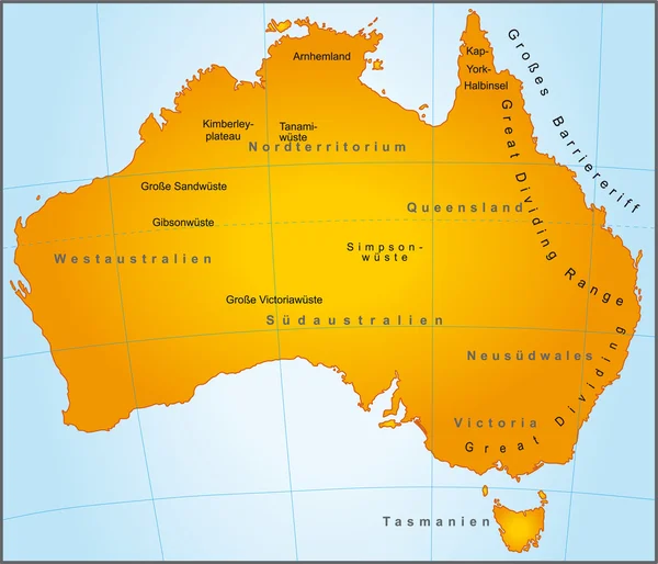 Orange, Ausztrália — Stock Vector