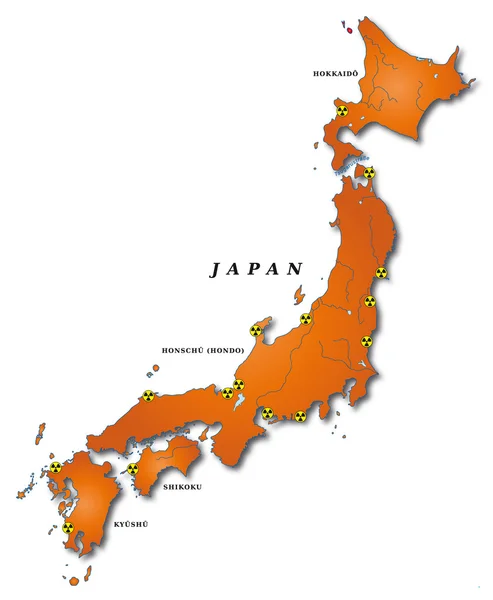 Japan stumm mit AKW — Stock Vector