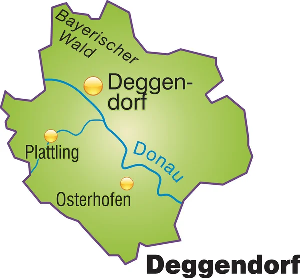 Deggendorf Inselkarte Übersicht — Stockový vektor