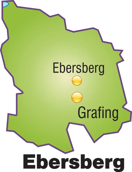 Ebersberg Inselkarte Übersicht — Stockvector
