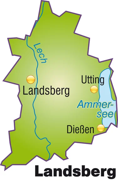 Landsberg Inselkarte Übersicht — Stockový vektor