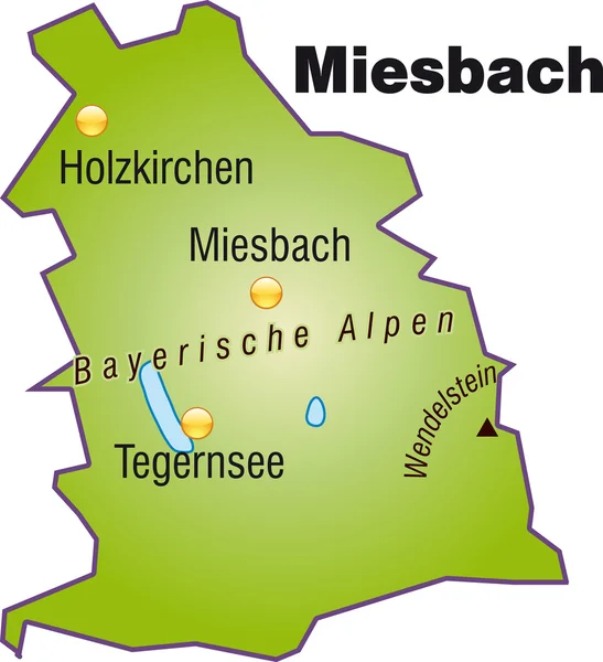 stock vector Miesbach Inselkarte Übersicht