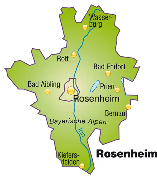 Rosenheim Inselkarte Übersicht — Stockvector