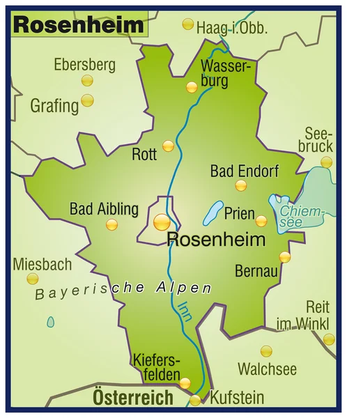 Rosenheim Umgebungskarte Übersicht — Stok Vektör