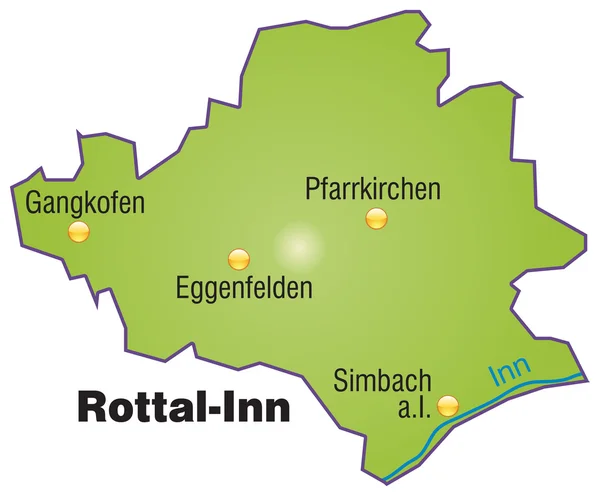 Rottal-Inn Inselkarte Übersicht — Stockvector