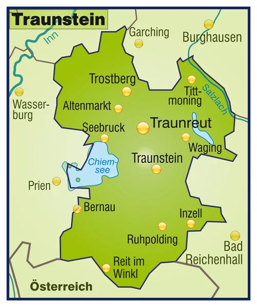 Traunstein Umgebungskarte Übersicht — стоковий вектор
