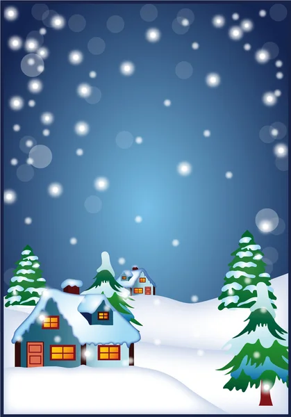 Winterlandschaft mit Häusern — Stockvector