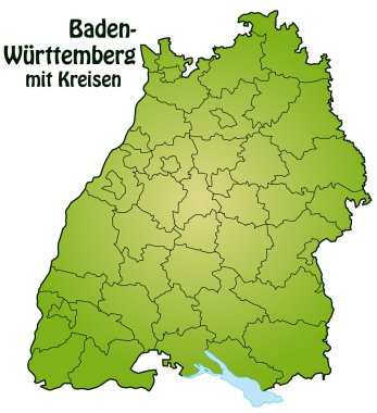 Baden-Württemberg mit Kreisen