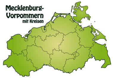 Mecklenburg-Vorpommern mit Kreisen