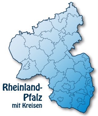 Rheinland-Pfalz mit Kreisen