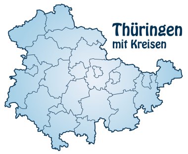 Thüringen mit Kreisen clipart