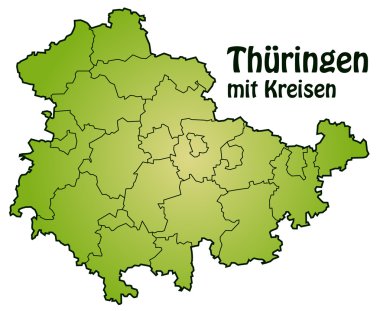 Thüringen mit Kreisen