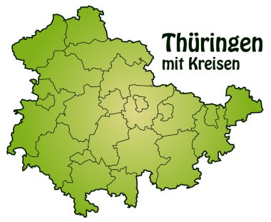 Thüringen mit Kreisen clipart