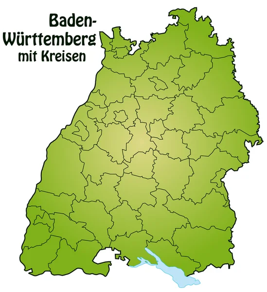 Baden-Württemberg mit Kreisen — Stok Vektör