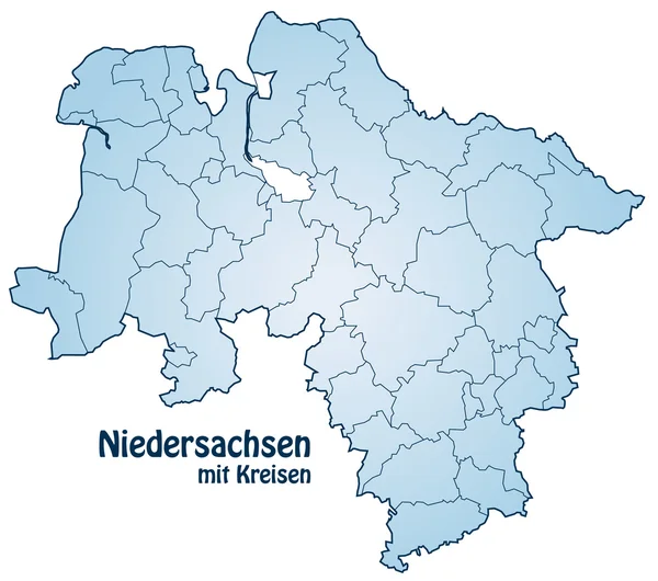 Niedersachsen mit Kreisen — Stock Vector