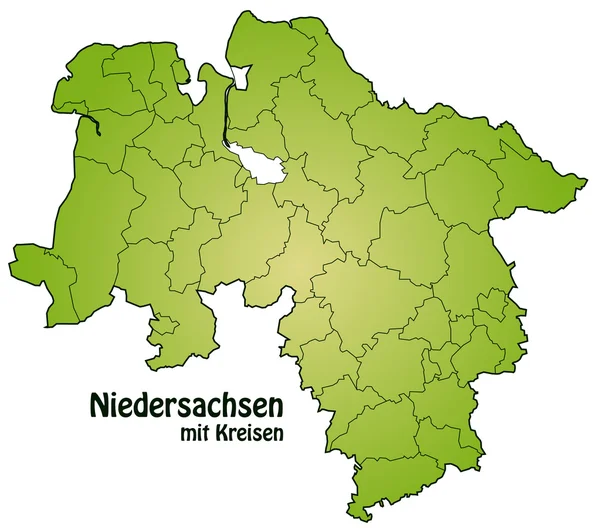 Niedersachsen mit Kreisen — Stock Vector