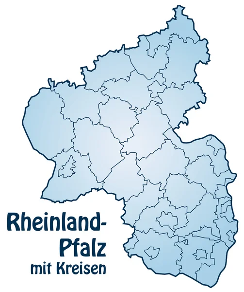 Rheinland-Pfalz mit Kreisen — Stok Vektör
