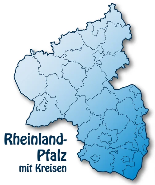 Rheinland-Pfalz mit Kreisen — Stockvector