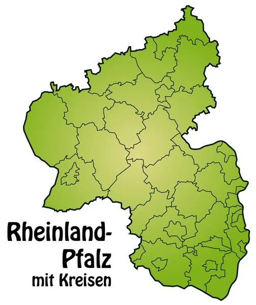Rheinland-Pfalz mit Kreisen — Archivo Imágenes Vectoriales