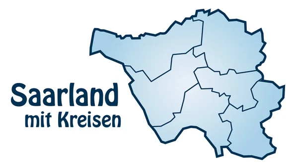 Saarland mit Kreisen — Stock Vector