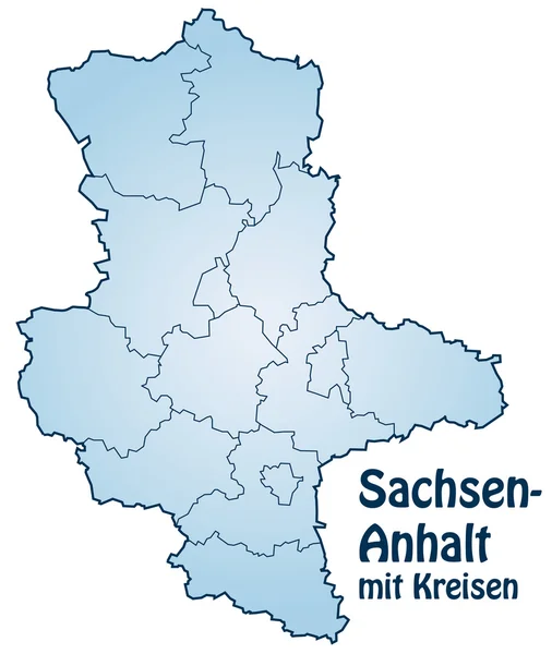 Sachsen-Anhalt mit Kreisen — Vetor de Stock