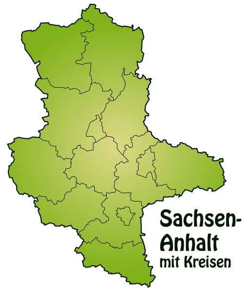 Sachsen-Anhalt mit Kreisen — Archivo Imágenes Vectoriales
