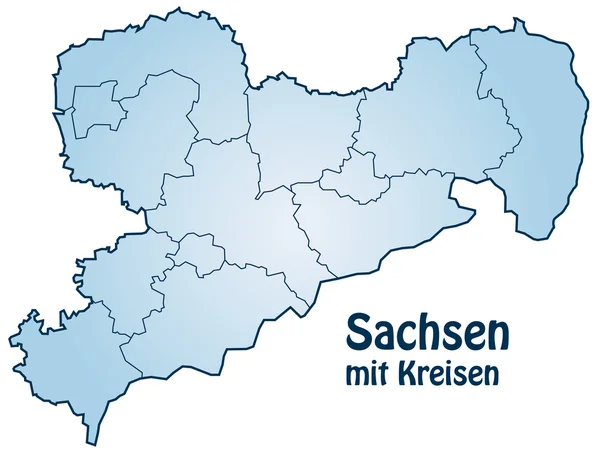 Sachsen mit Kreisen — Stockový vektor