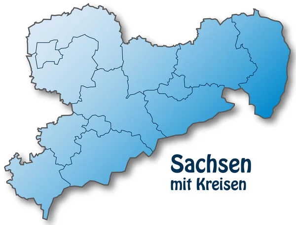 Sachsen mit Kreisen — Archivo Imágenes Vectoriales