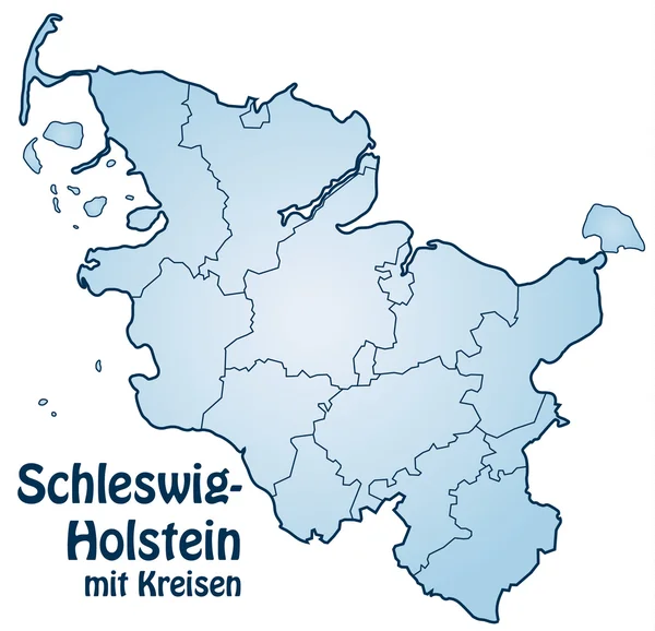 Schleswig-Holstein mit Kreisen — Vector de stock