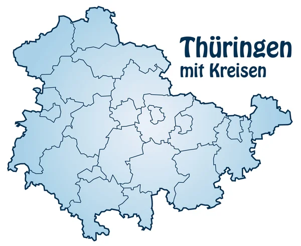 Thüringen mit Kreisen — ストックベクタ