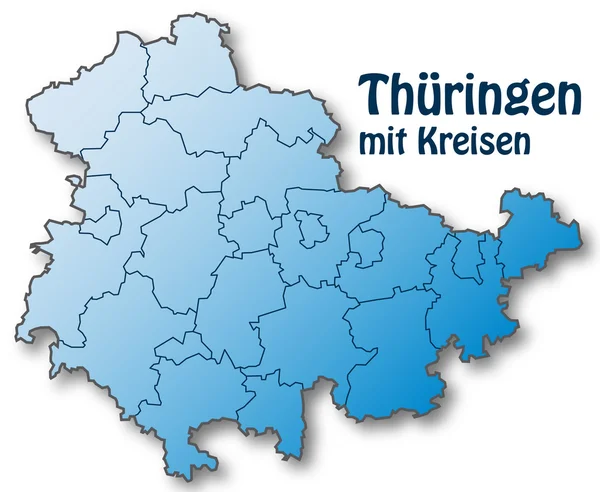Thüringen mit Kreisen — Stock vektor