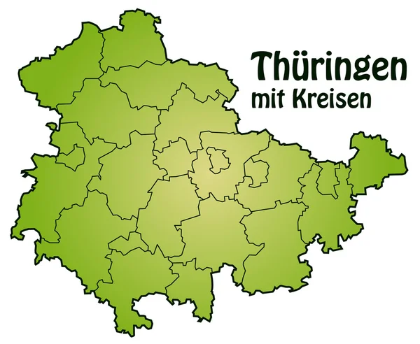 Thüringen mit Kreisen — Stockový vektor
