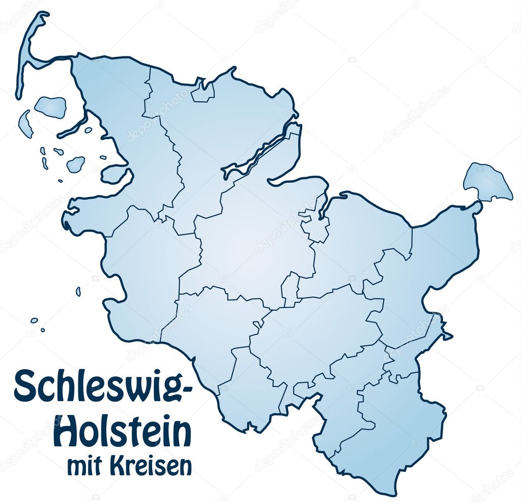 Schleswig-Holstein mit Kreisen
