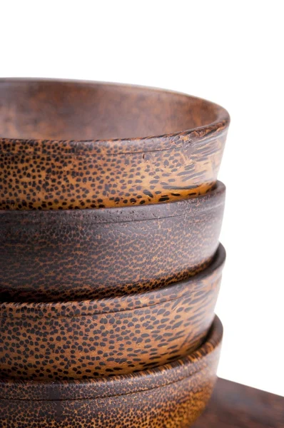 Wooden Bowls Isolated — Stok fotoğraf