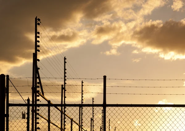 Sonnenuntergangszaun — Stockfoto