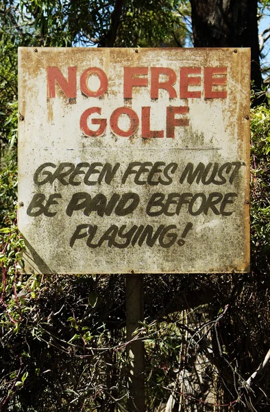 No free golf sign — Stock Photo, Image