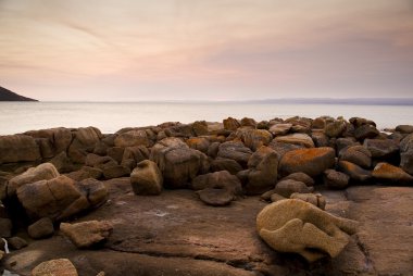 Pastel Rocks at Sunset clipart