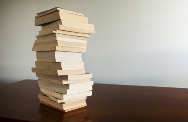 Book Stack on Table clipart