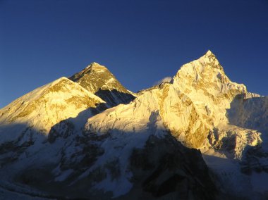 Snow capped peaks in the Himalaya, Nepal. clipart