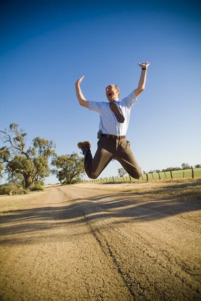 Leaping Businessman — Stock Photo, Image