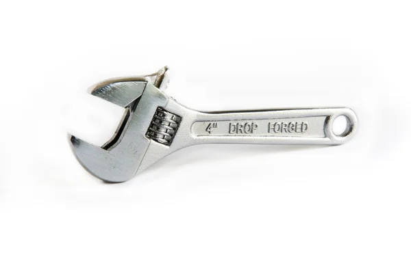Nyckel eller skiftnyckel på vit — Stockfoto