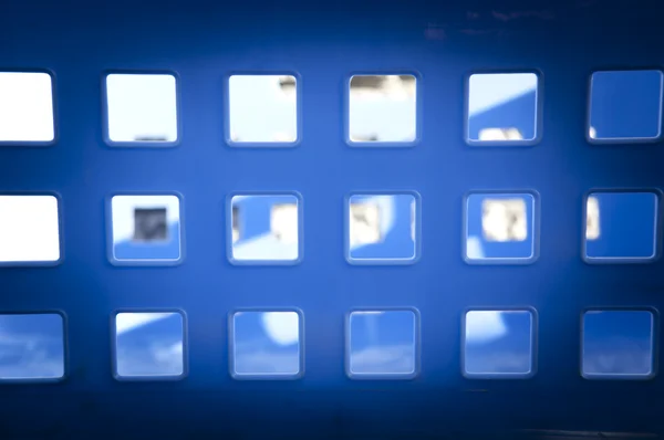 Quadratische blaue Fenster — Stockfoto