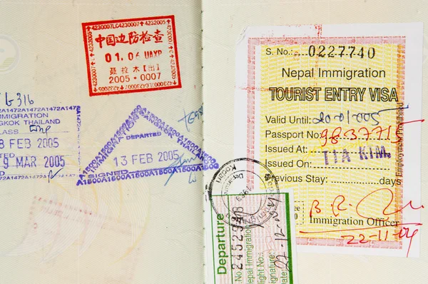 Paspoort stempels achtergrond — Stockfoto