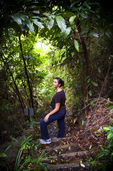 女性のジャングルのハイカー — ストック写真