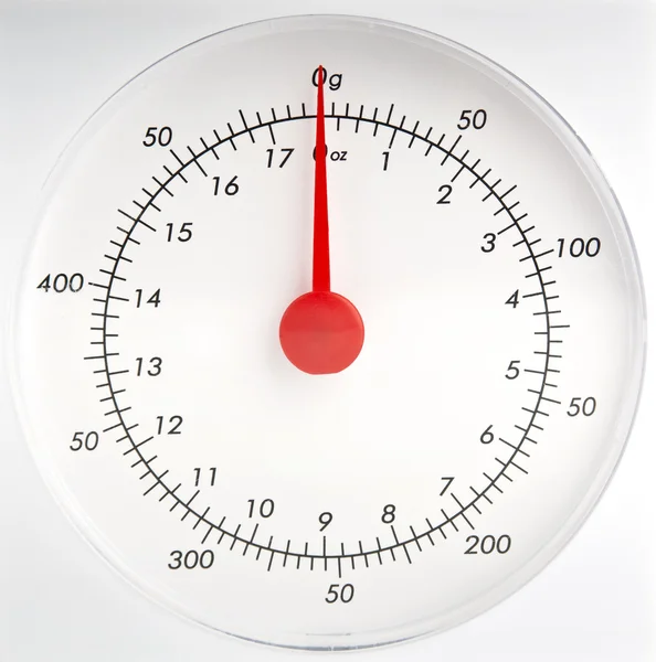 White kitchen scale dial — Stock Photo, Image
