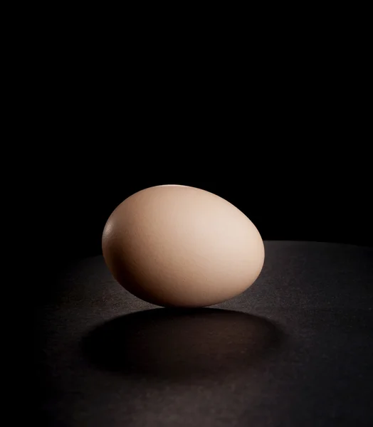 Яйцо на черном — стоковое фото